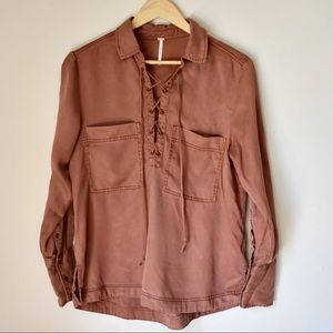 ❤️SOLD❤️ Free People Under Your Spell Lace-Up Top